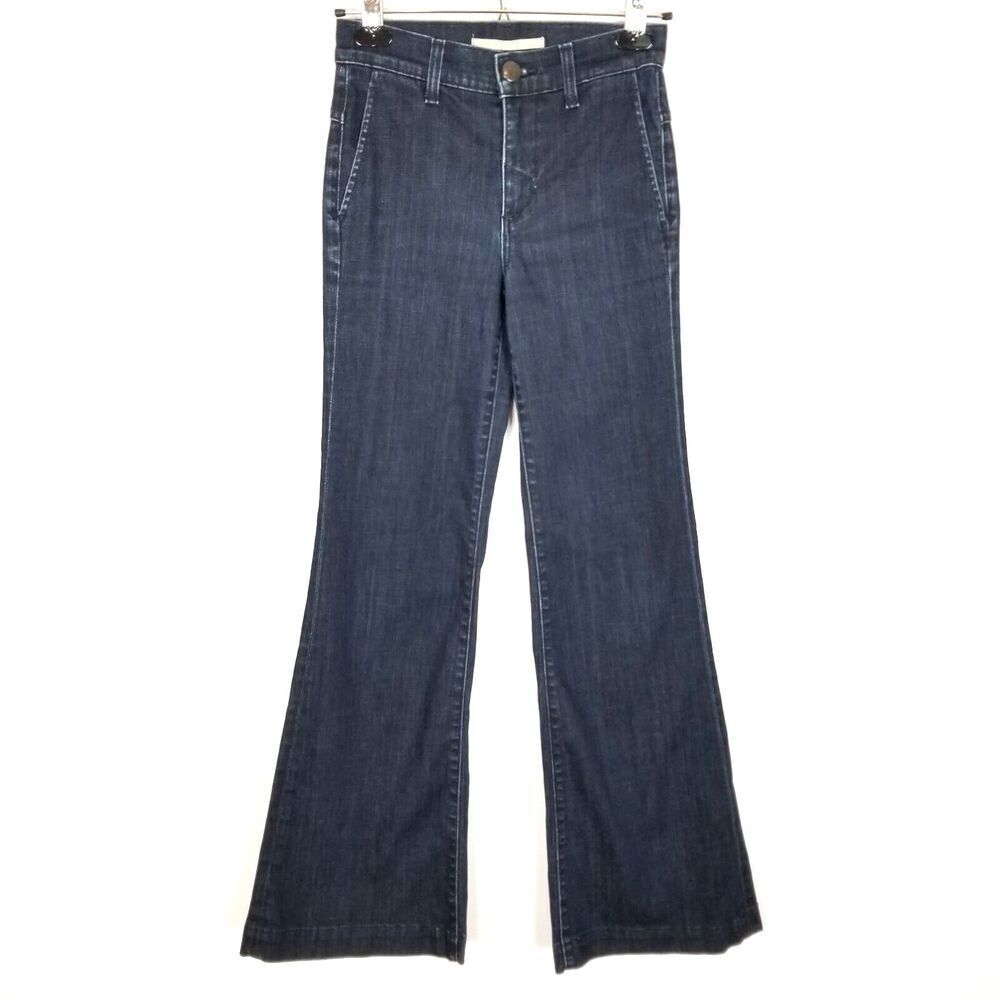 Vince Women High Rise Flare Jeans Size‎ 24 Navy Blue Denim